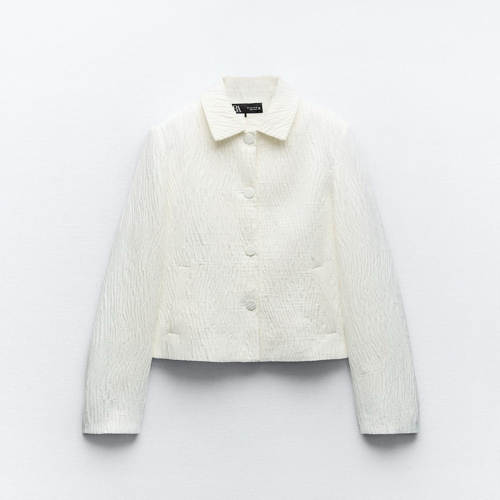 Zara Shiny Effect Fabric Jacket & Balloon Skort